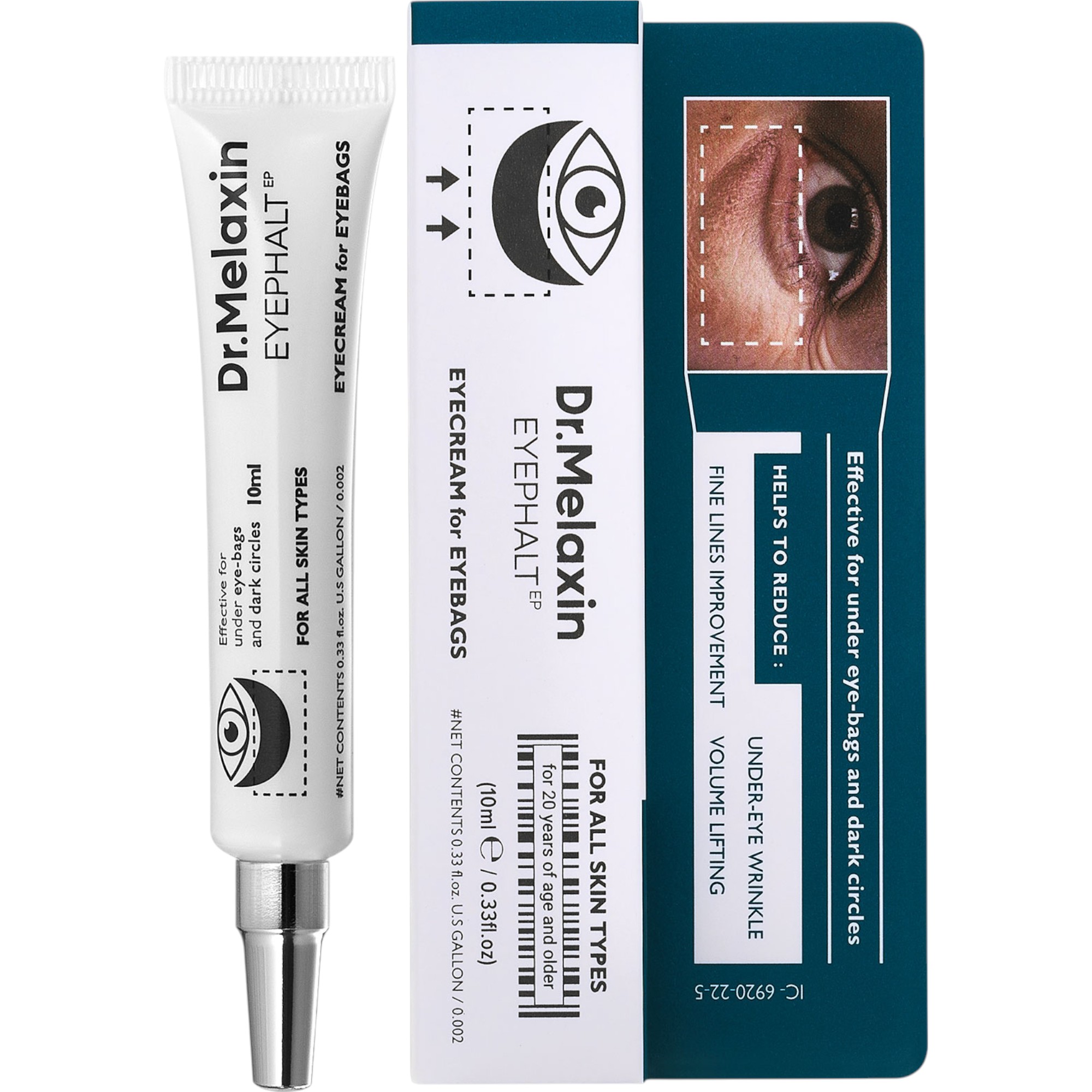 Dr.Melaxin Eyephalt Eyebag Cream, Przeciwzmarszczkowy krem pod oczy redukujący opuchliznę