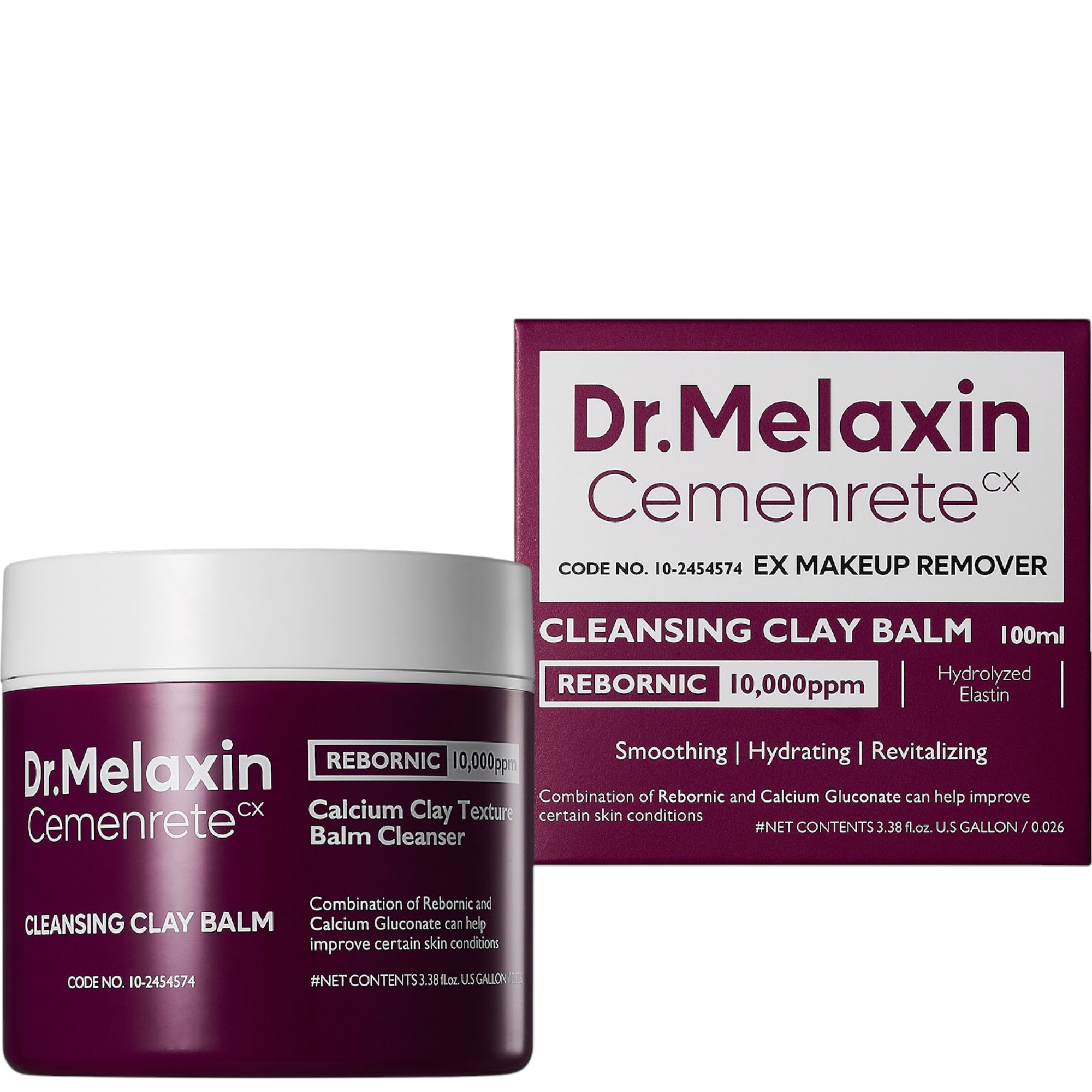 Dr.Melaxin Cemenrete Calcium Cleansing Clay Balm, Balsamo detergente all'argilla per la rimozione del trucco e la cura della pelle