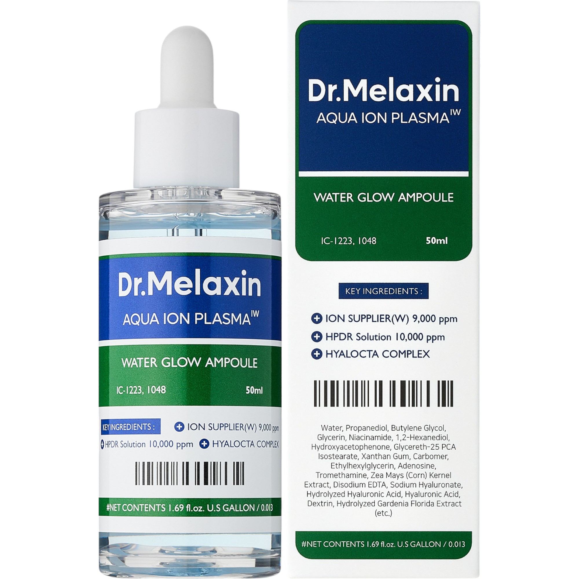 Dr.Melaxin Aqua Ion Plasma Water Glow, Ampułka nawilżająca do twarzy