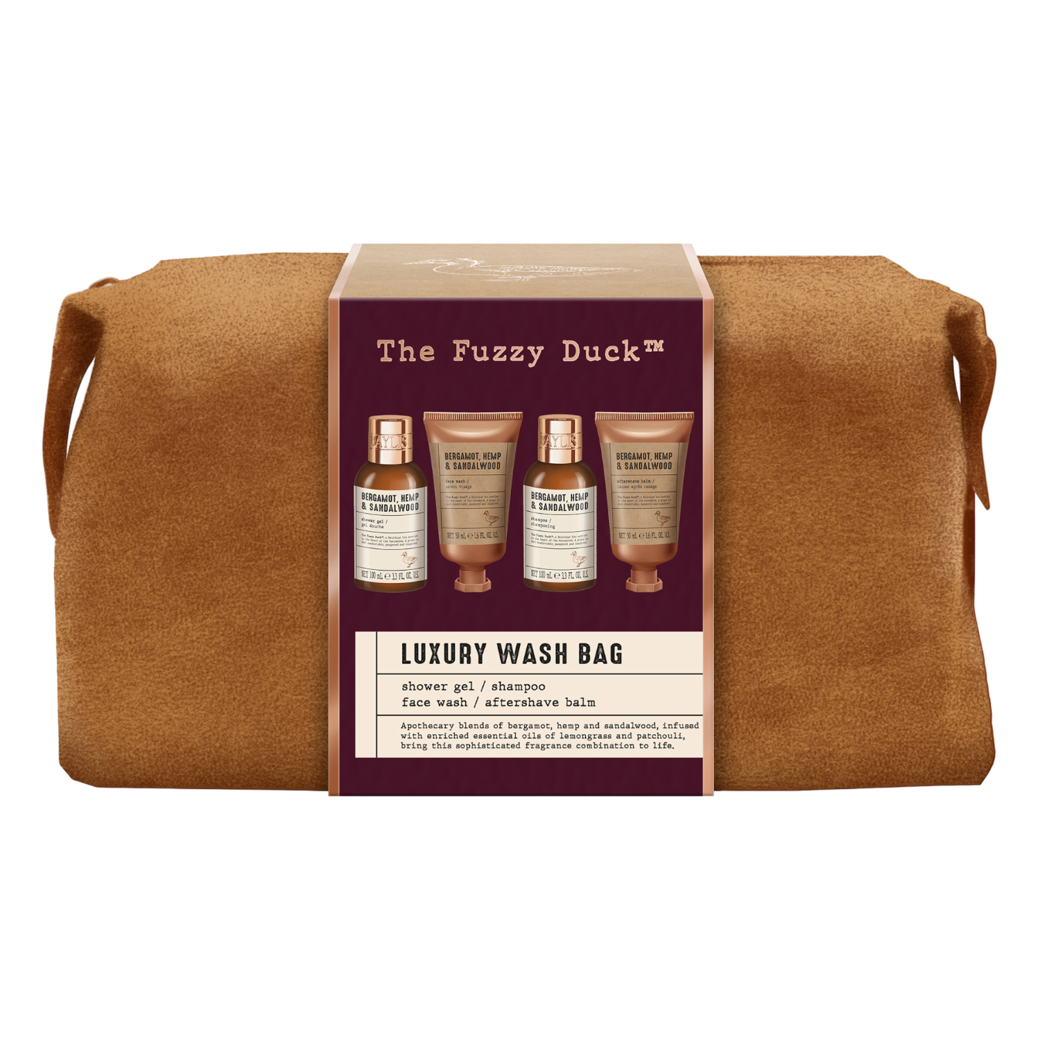 Baylis&Harding The Fuzzy Duck Bergamot, Hemp&Sandalwood Mens Luxury Wash Bag Gift Set