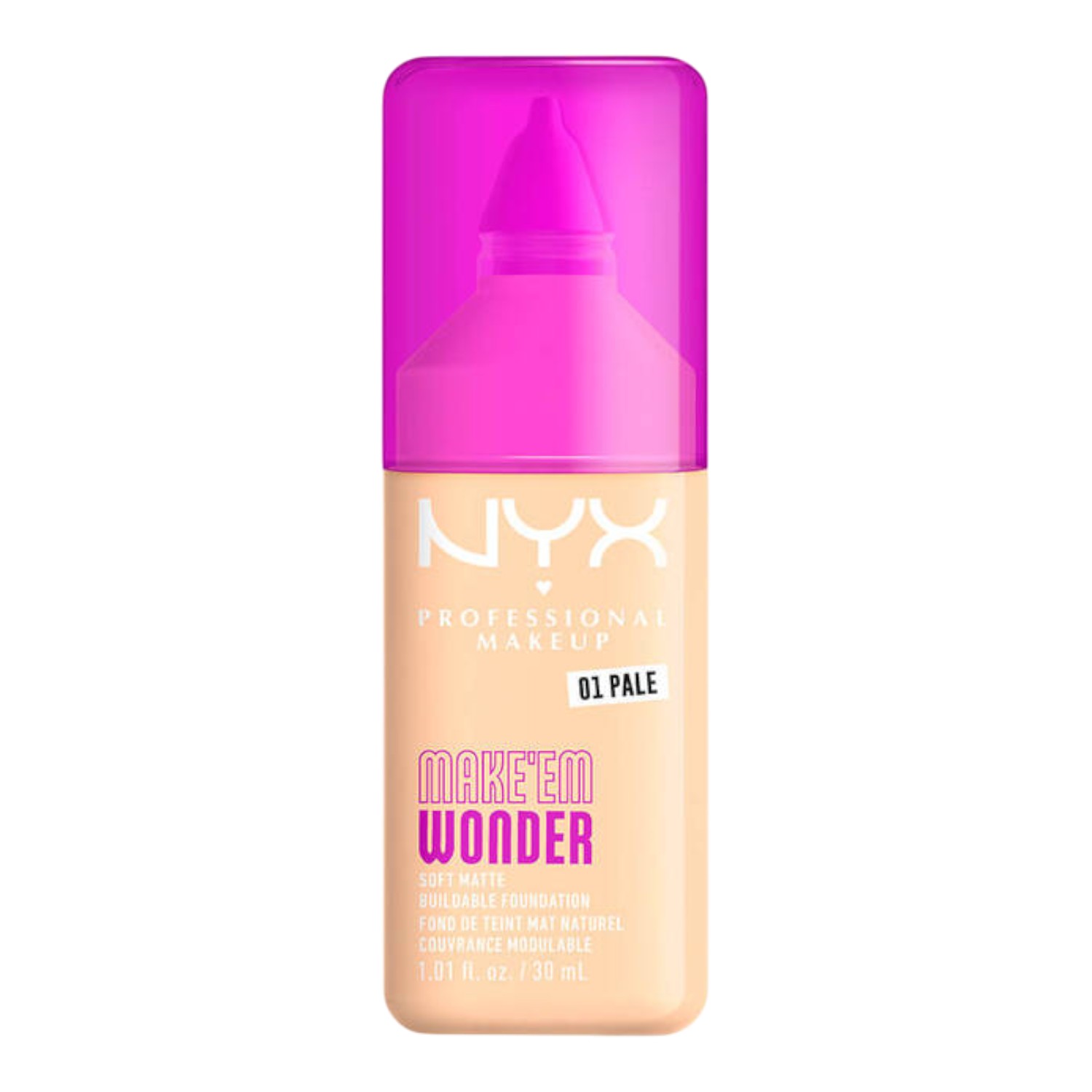 NYX Make Em Wonder Podkład do twarzy z długotrwałym kryciem, Pale