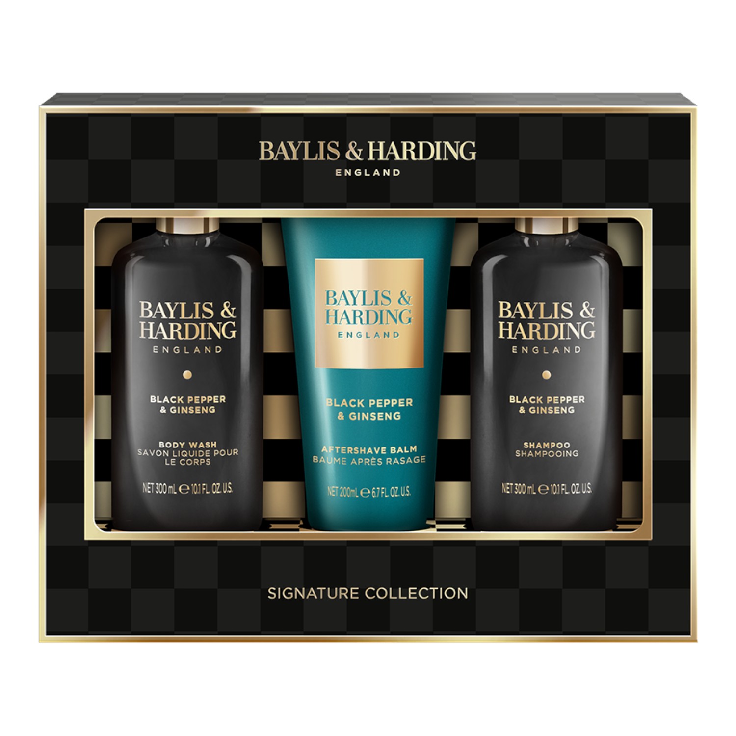 Baylis&Harding Black Pepper&Ginseng Men's Luxury Bathing Trio Gift Set Zestaw prezentowy dla mężczyzny