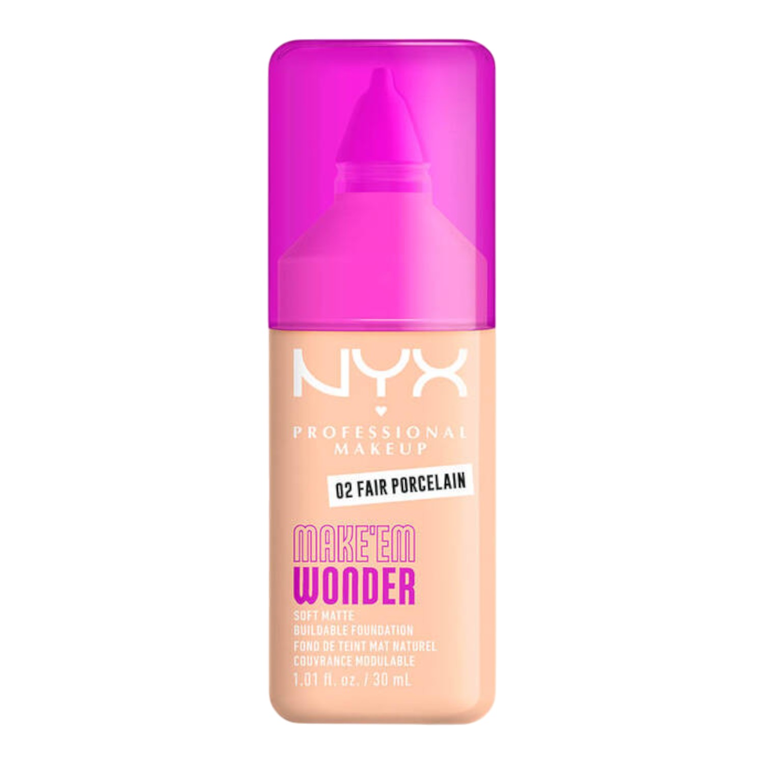 NYX Make Em Wonder Podkład do twarzy z długotrwałym kryciem, Fair Porcelain