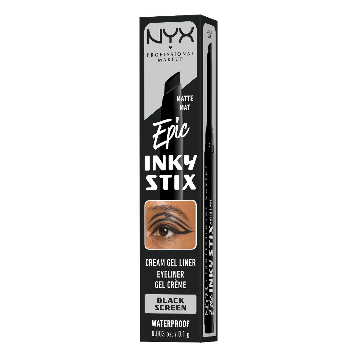 NYX Epic Inky Stix Kremowo-żelowy eyeliner, Black Screen