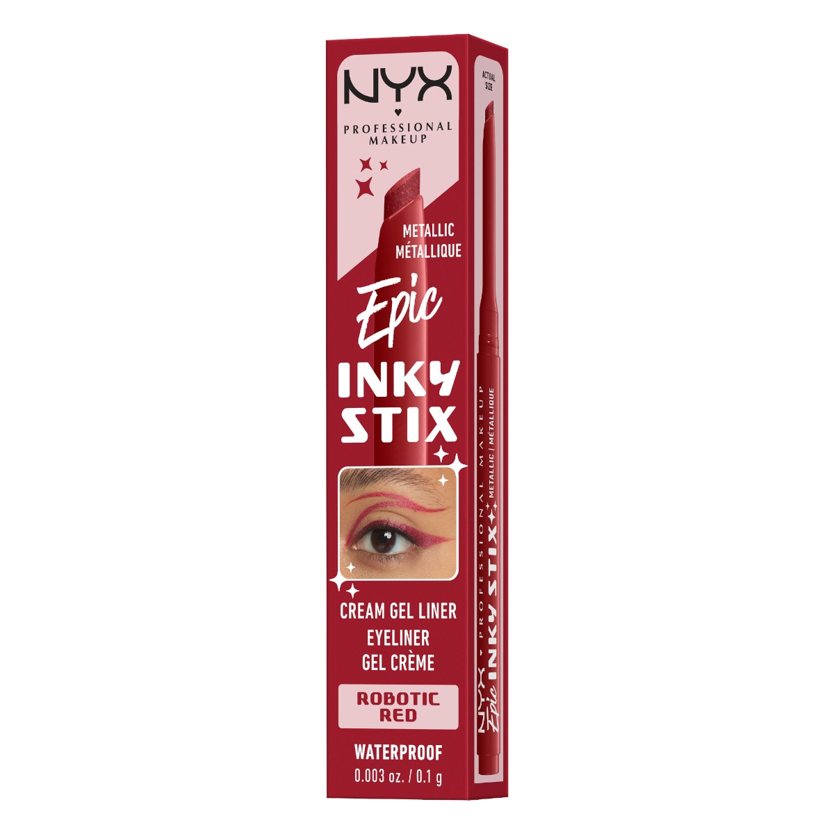 NYX Epic Inky Stix Kremowo-żelowy eyeliner, Robotic Red