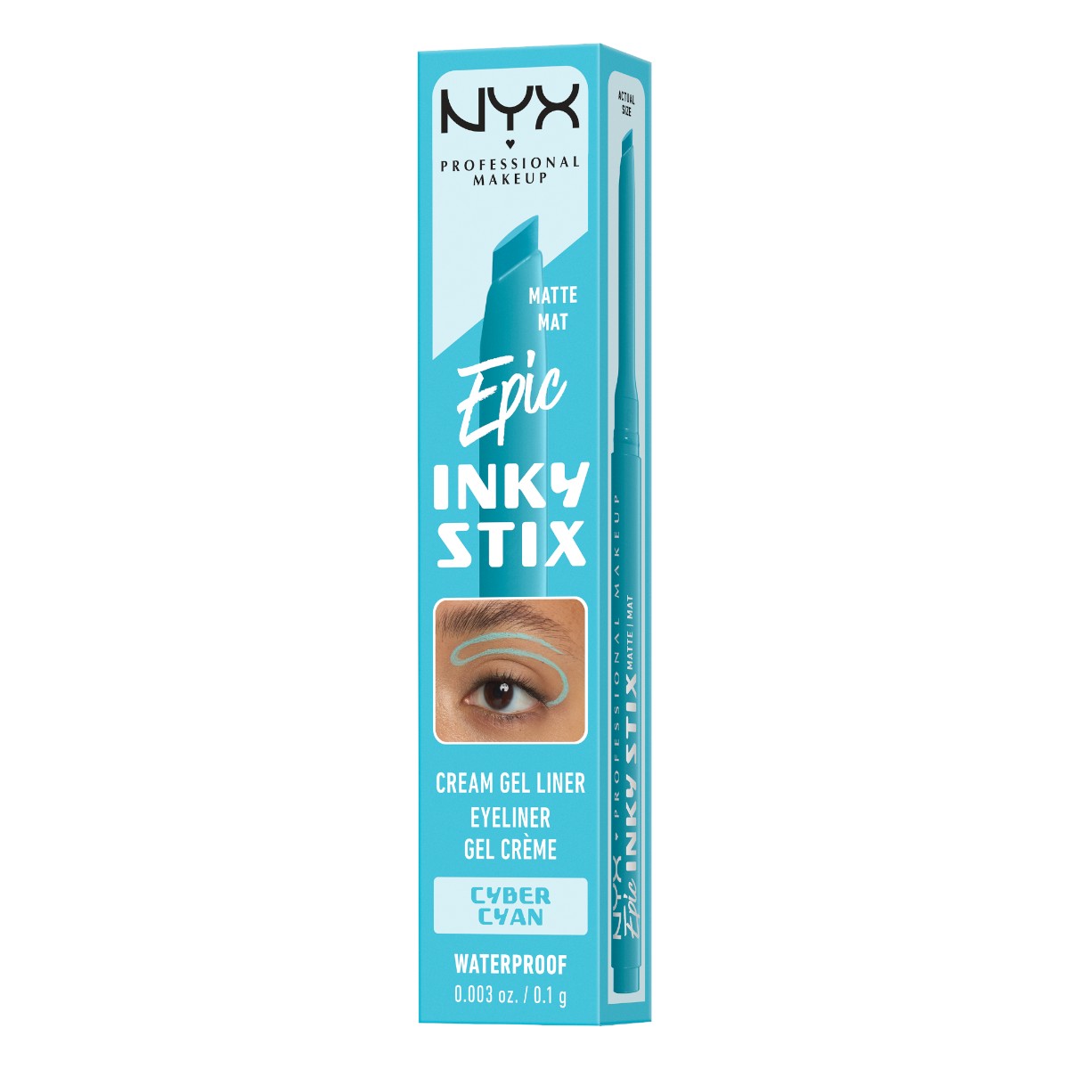 NYX Epic Inky Stix Kremowo-żelowy eyeliner, Cyber Cyan