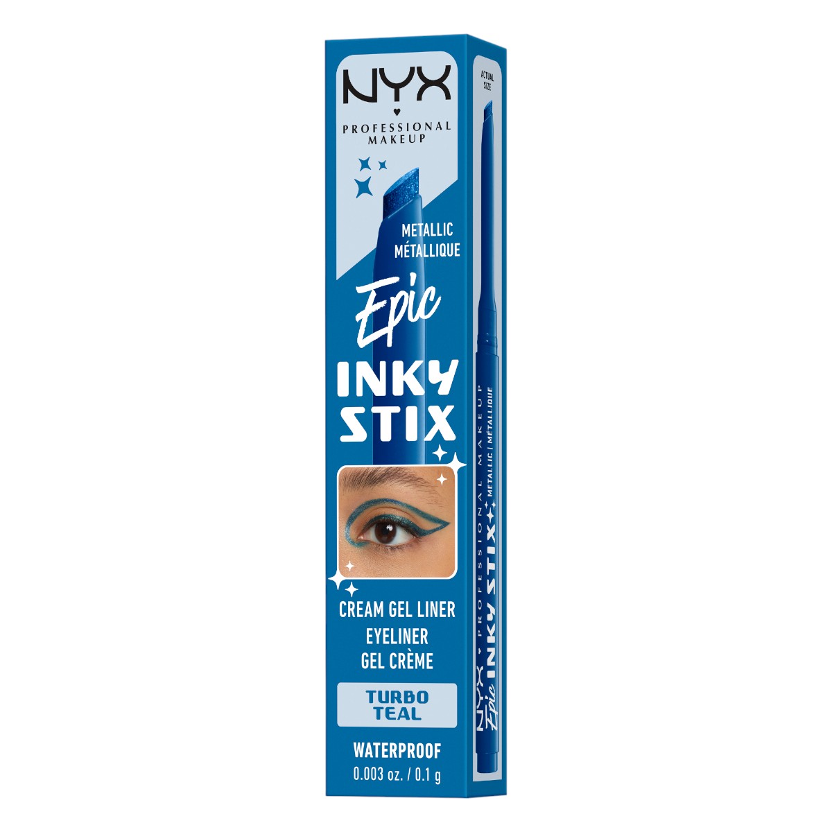 NYX Epic Inky Stix Kremowo-żelowy eyeliner, Turbo Teal