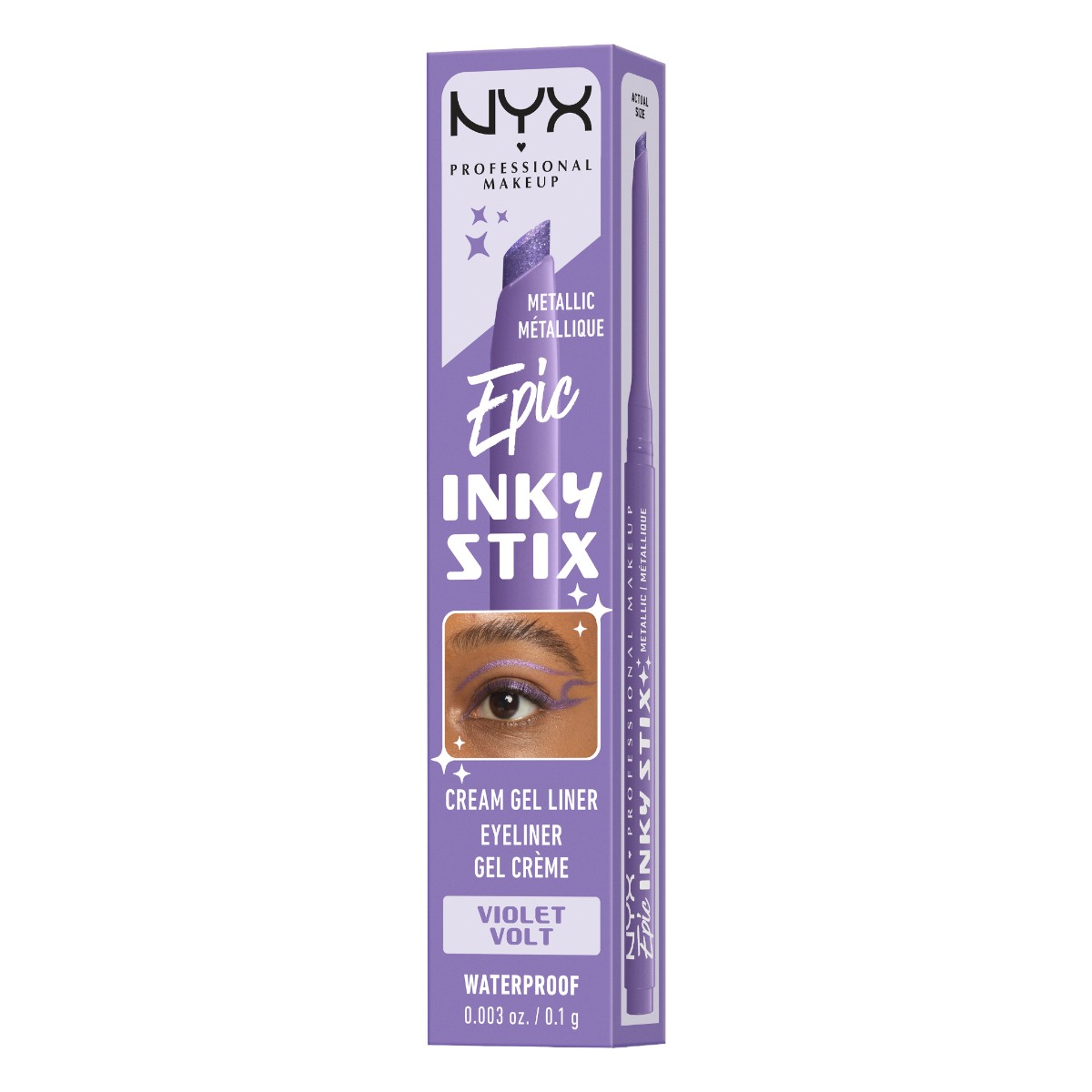 NYX Epic Inky Stix Kremowo-żelowy eyeliner, Violet Volt