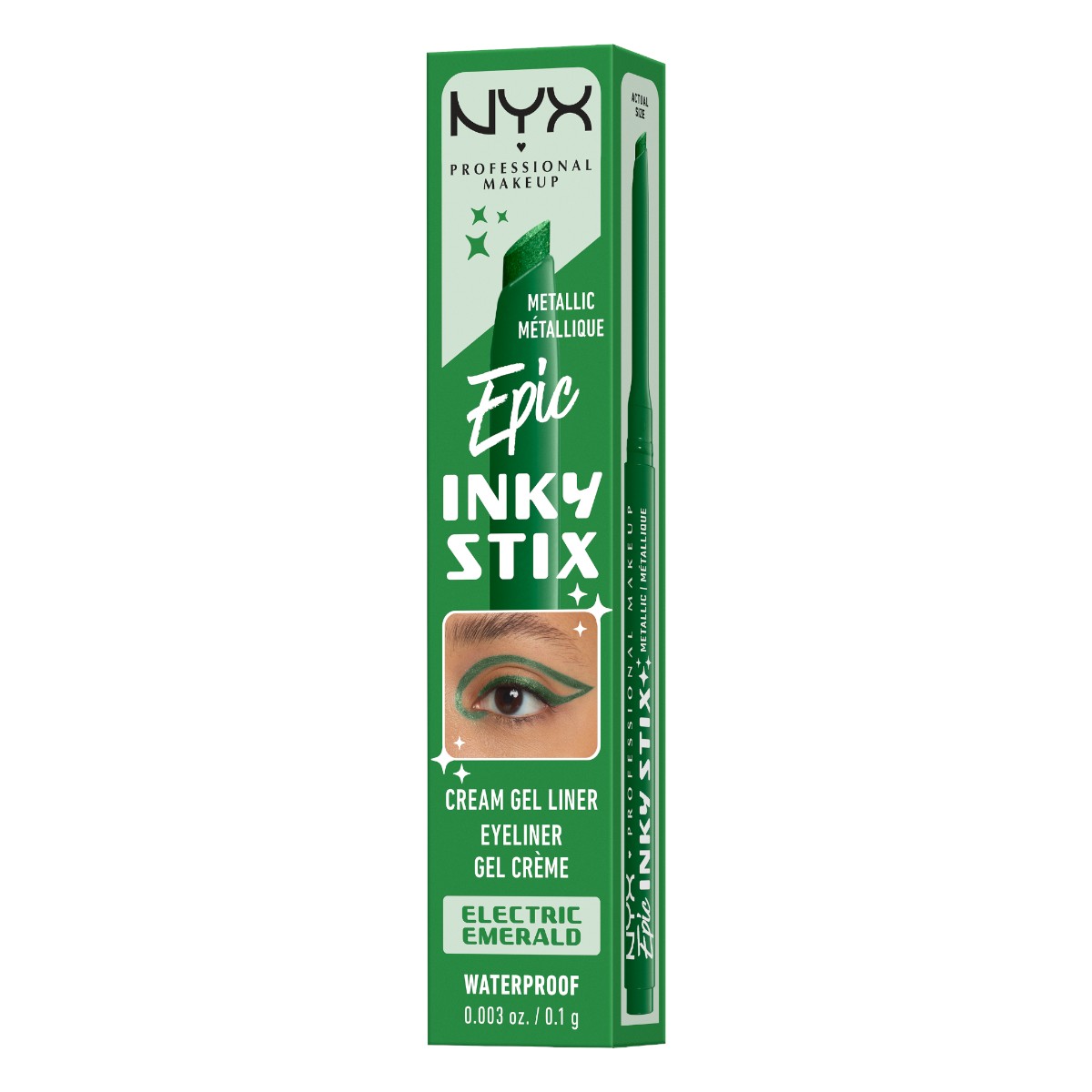 NYX Epic Inky Stix Kremowo-żelowy eyeliner, Electric Emerald