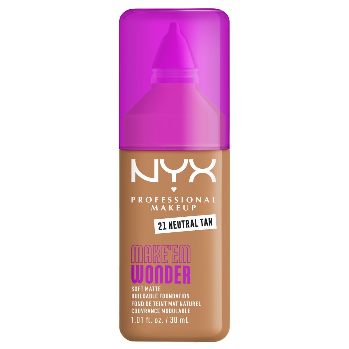 NYX Make Em Wonder Podkład do twarzy z długotrwałym kryciem, Neutral Tan