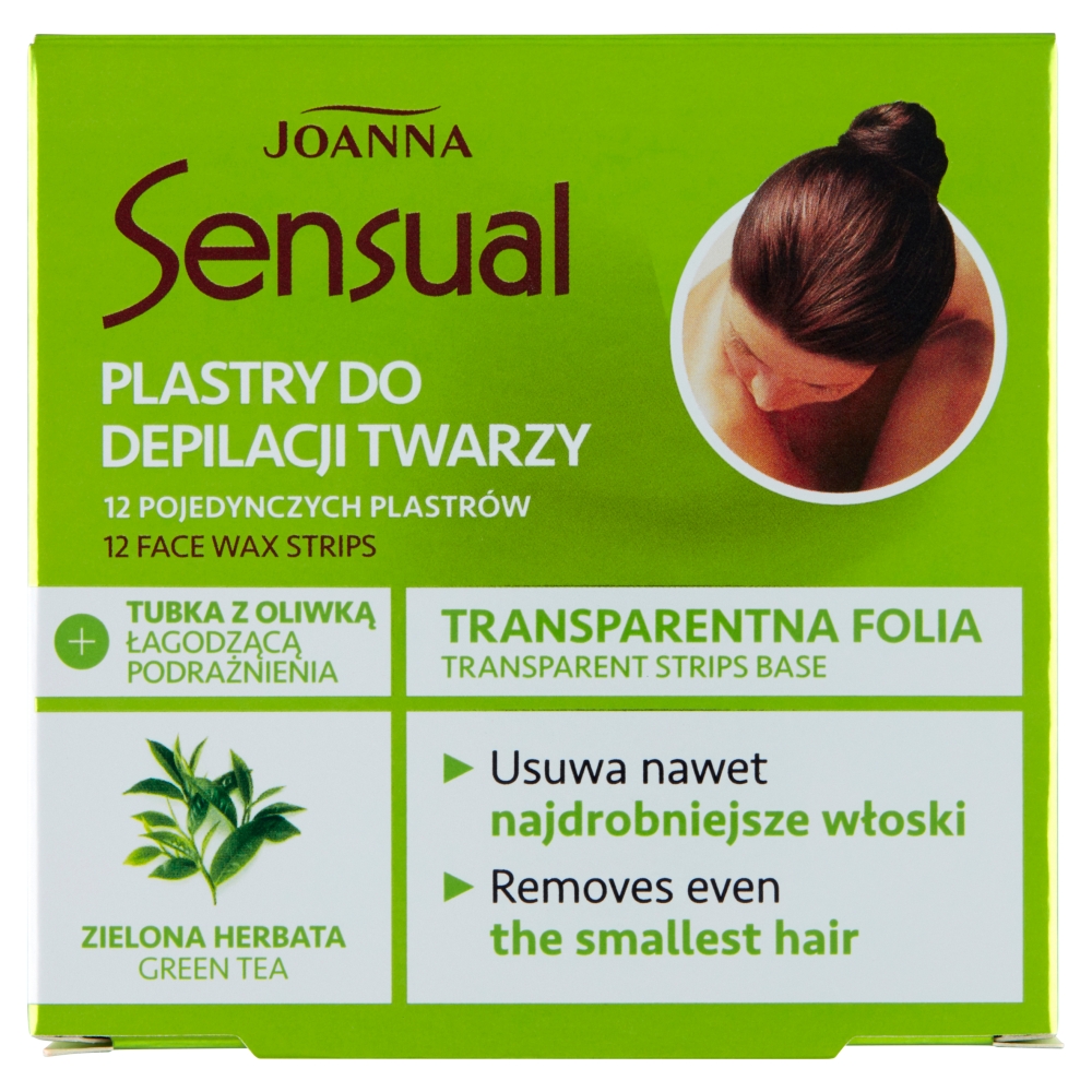 Joanna Sensual Plastry do Depilacji Twarzy Transparentne z Zieloną Herbatą