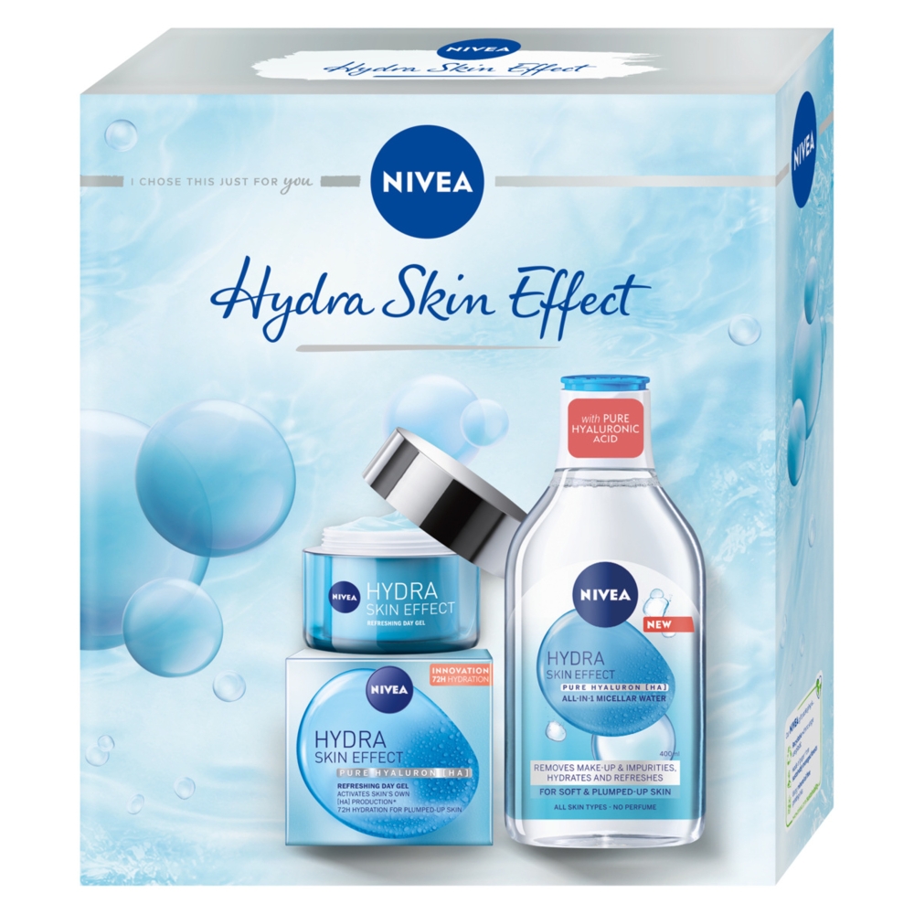 Nivea Hydra Skin Effect Zestaw: Płyn micelarny + Żel na dzień