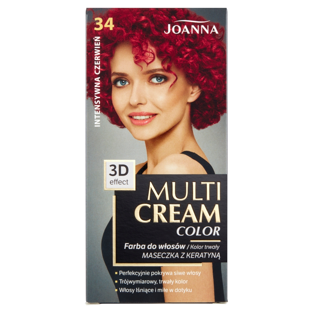 Joanna Multi Cream Color Farba do włosów, 34 Intensywna Czerwień