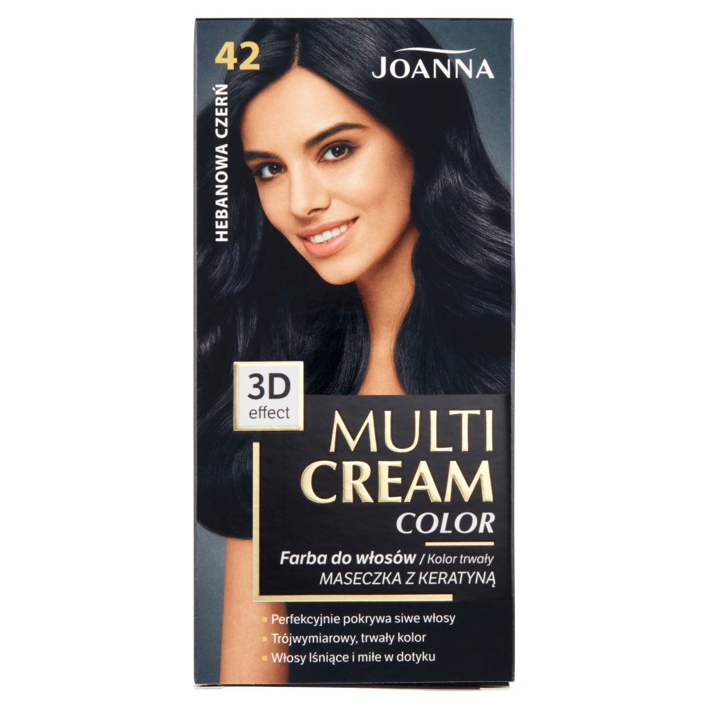 Joanna Multi Cream Color Farba do włosów, 42 Hebanowa Czerń