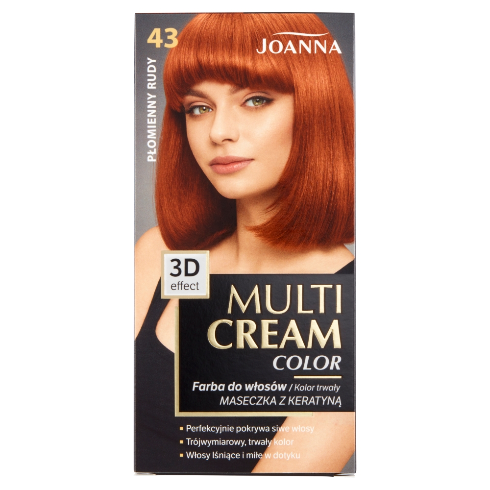 Joanna Multi Cream Color Farba do włosów, 43 Płomienny Rud