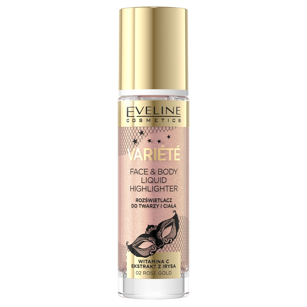 Eveline Variete Rozświetlacz w płynie do twarzy i ciała 02 Rose Gold Rose Gold