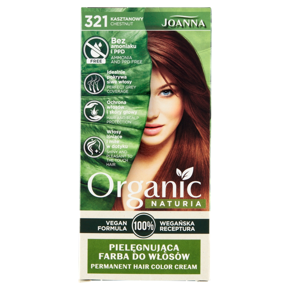 Joanna Naturia Organic Vegan Farba do włosów Kasztanowy 321