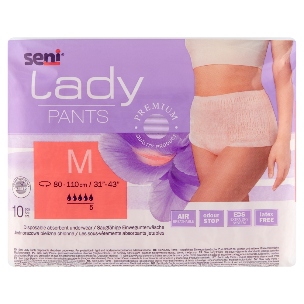 Seni Lady Pants Majtki Chłonne Kolor brzoskwiniowy Rozmiar M 80-110 cm