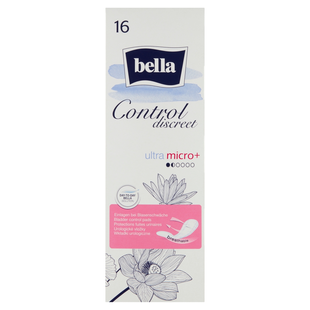 Bella Control Discreet Ultra Micro+ Wkładki urologiczne, 16 sztuk