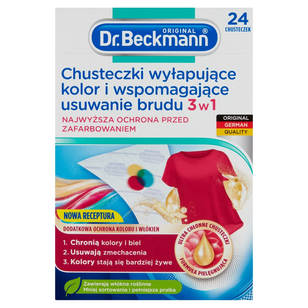 Dr. Beckmann Chusteczki wyłapujące kolor i brud 3w1, 24 szt.