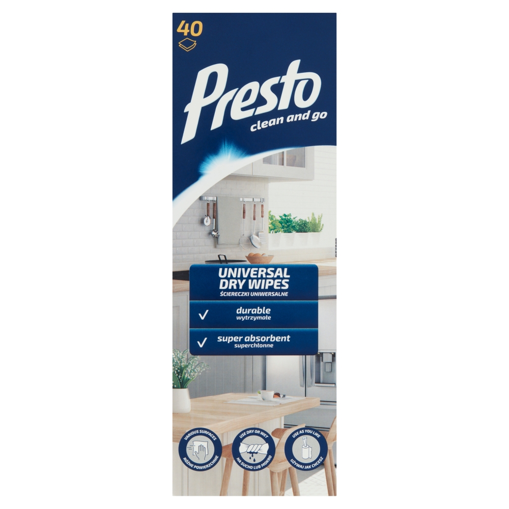 Presto Salviettine Universali in Rotolo, Confezione Cartone