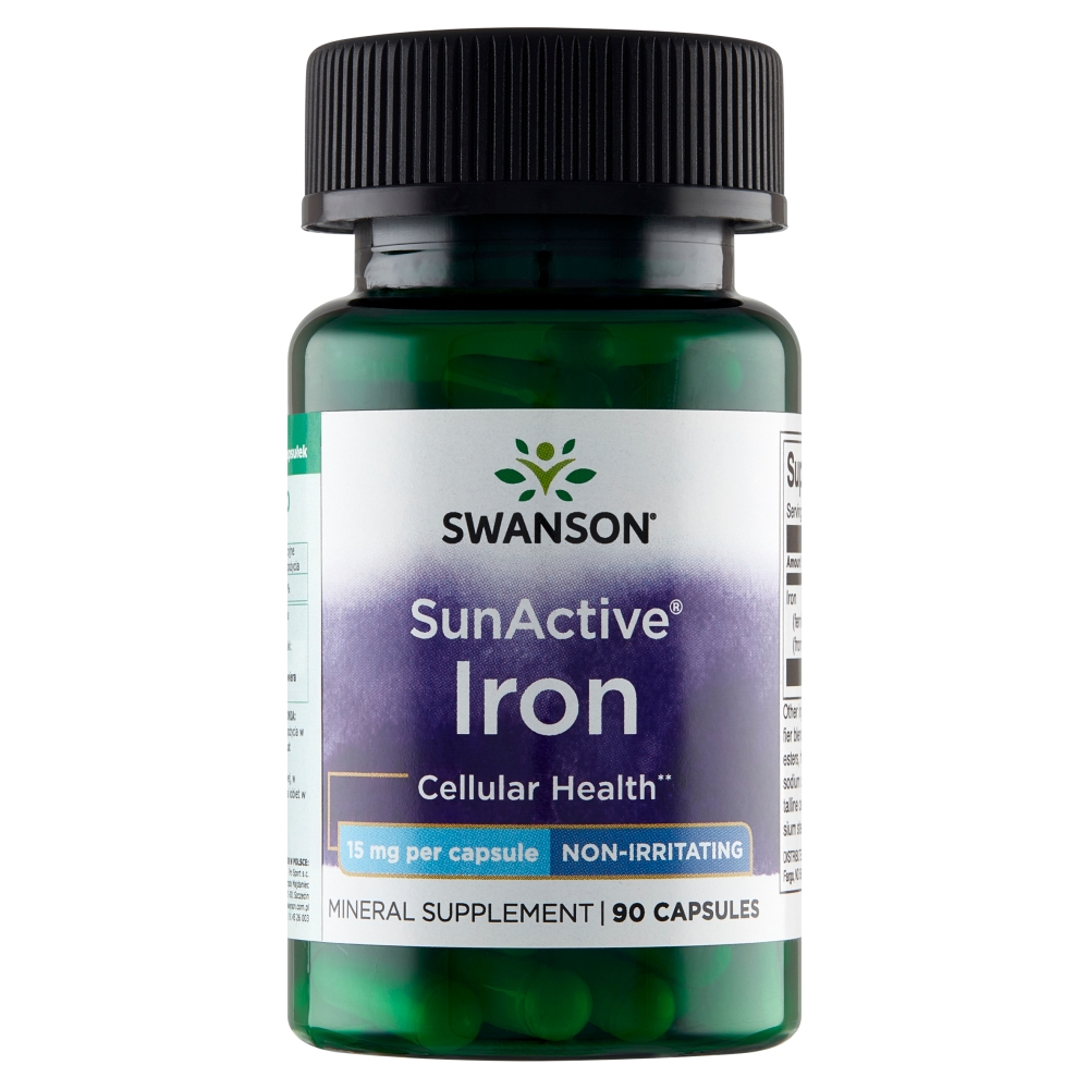 Swanson SunActive Żelazo 15 mg Kapsułki