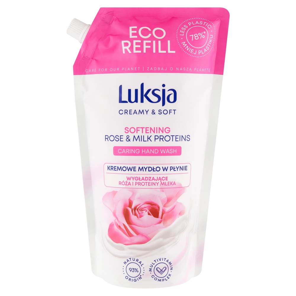 Luksja Creamy & Soft Róża i Proteiny Mleka Mydło w płynie, 900 ml