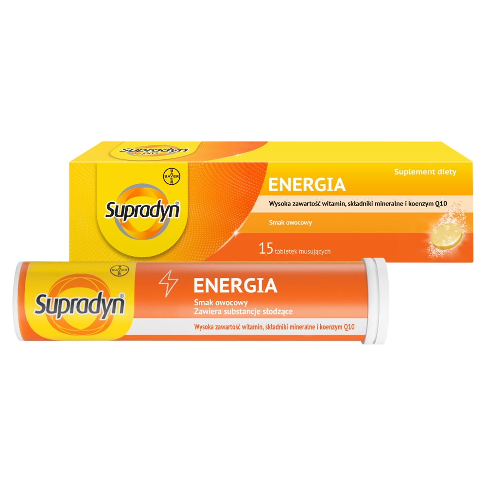 Supradyn Energia, Zestaw witamin i minerałów, Tabletki musujące