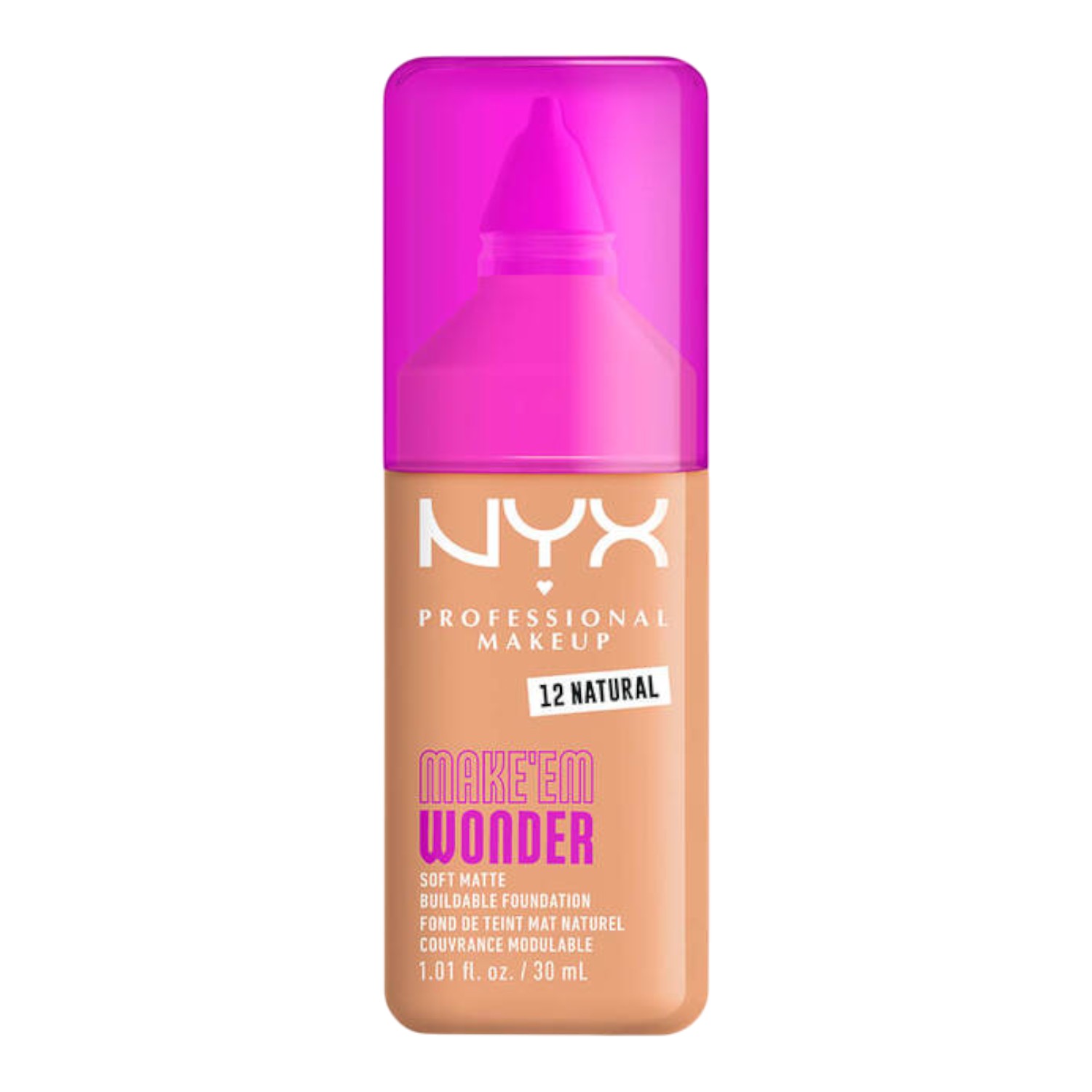 NYX Make Em Wonder Podkład do twarzy z długotrwałym kryciem, Natural 