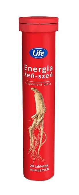 Life Energia Żeń-Szeń, Suplement diety na zwiększenie energii, Tabletki musujące