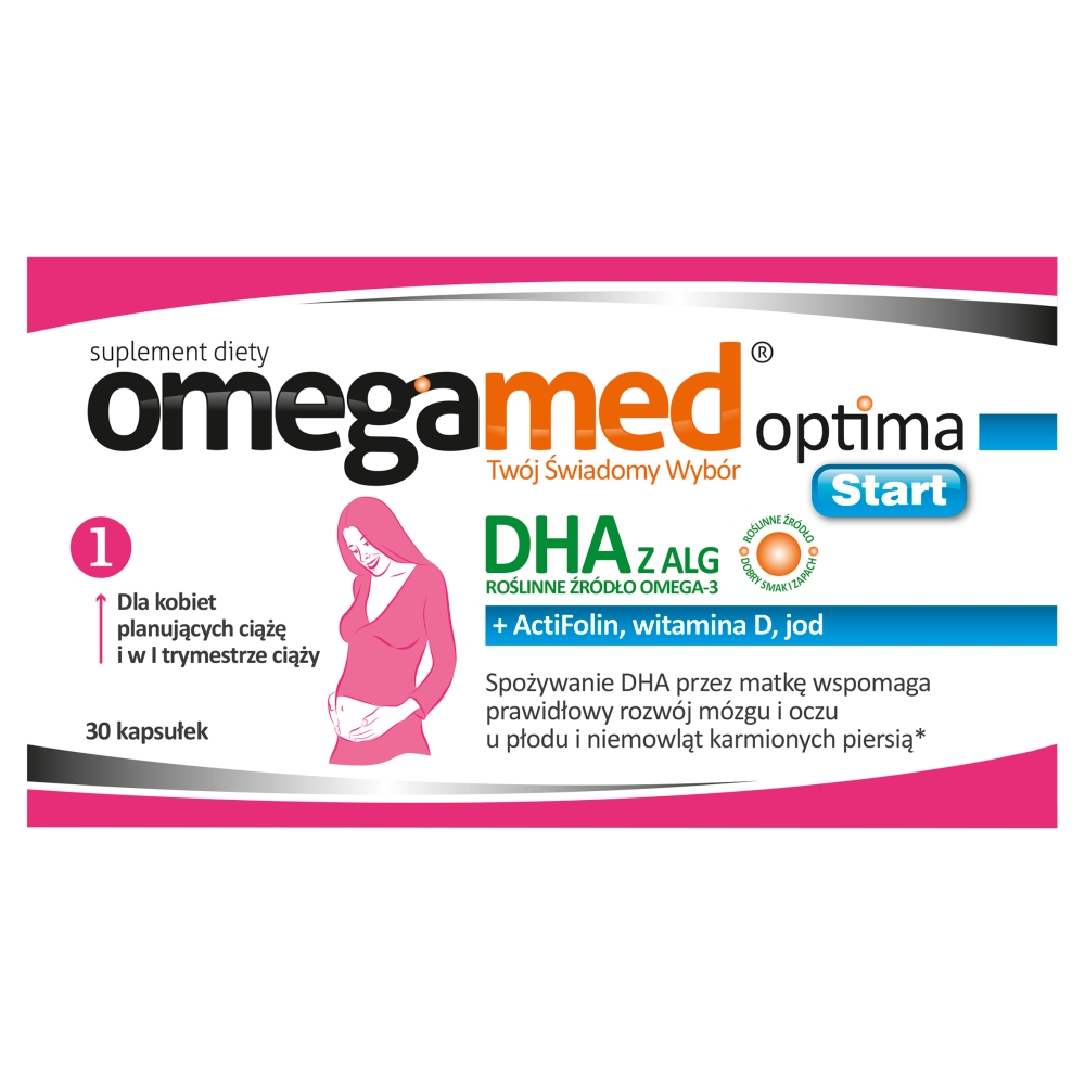 Omegamed Optima Start, DHA z alg dla kobiet planujących ciążę i w pierwszych miesiącach ciąży, Kapsułki