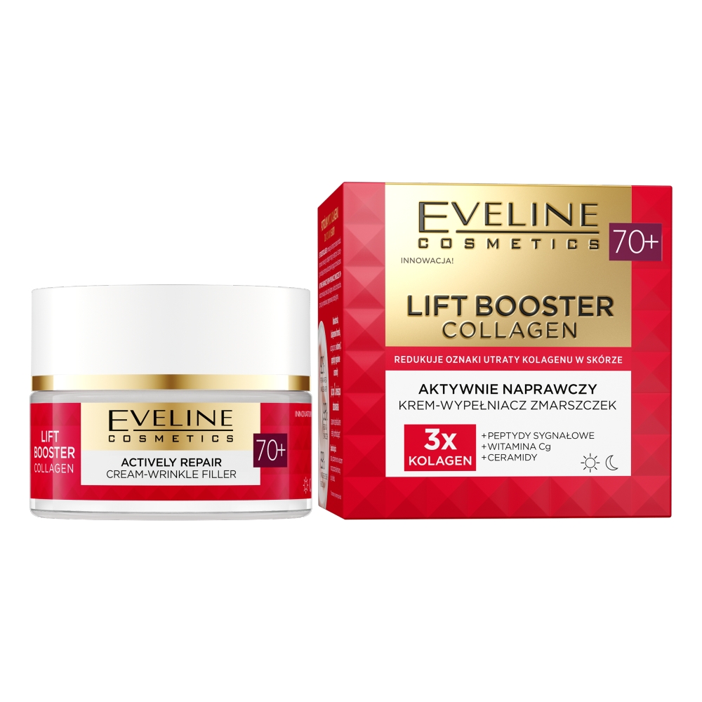 Eveline Lift Booster Collagen, Krem do twarzy 70+