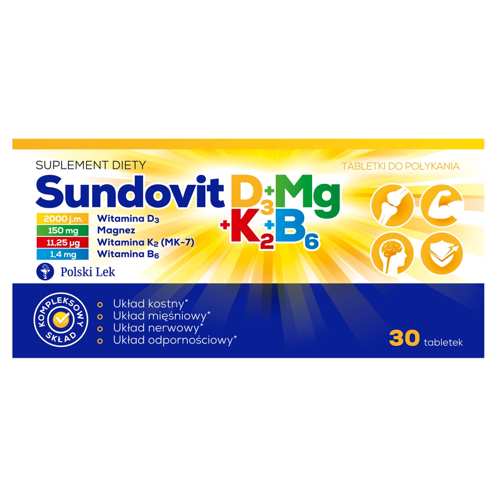 Sundovit D3 + K2 + Mg + B6, Tabletki