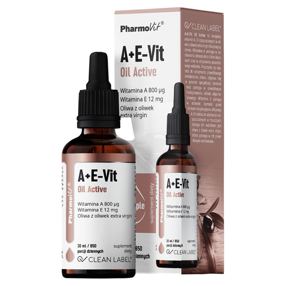 PharmoVit Clean Label A+E-Vit Oil Active Płyn 30 ml