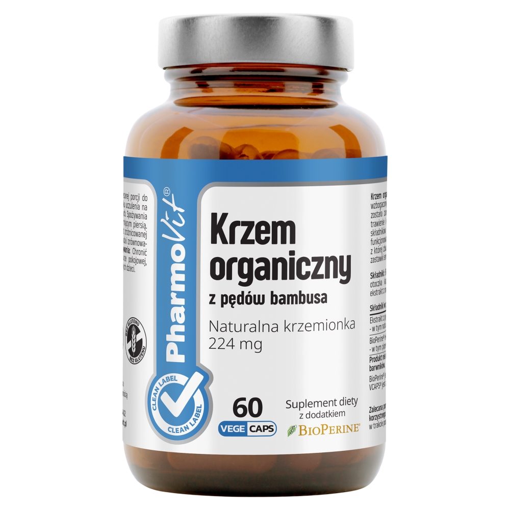 PharmoVit Clean Label Krzem organiczny z pędów bambusa Kapsułki