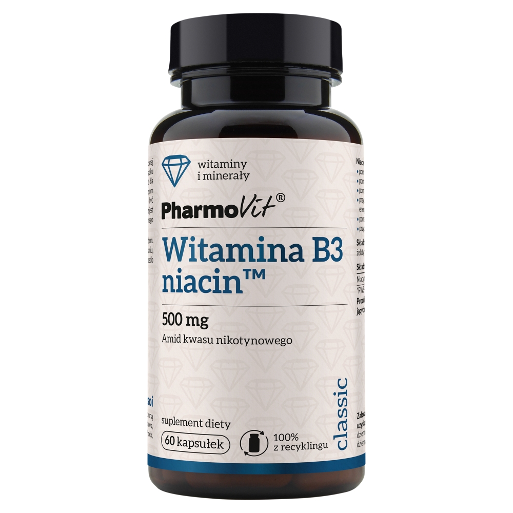 PharmoVit Classic Witamina B3 Niacyna 500 mg Kapsułki