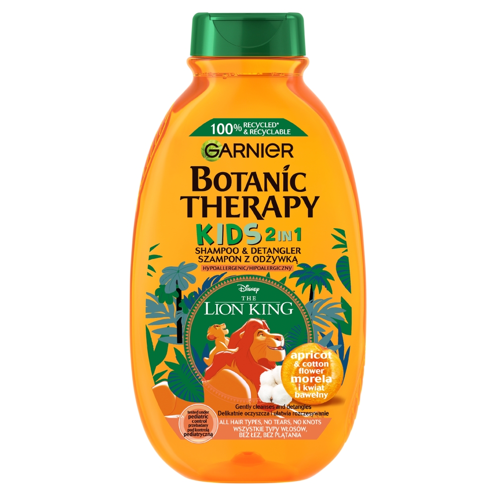 Garnier Botanic Therapy Kids Szampon do włosów 2w1 Morela i Kwiat Bawełny Król Lew  250 ml