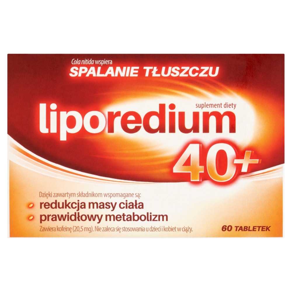 Liporedium 40+, Suplement diety wspomagający odchudzanie, Tabletki