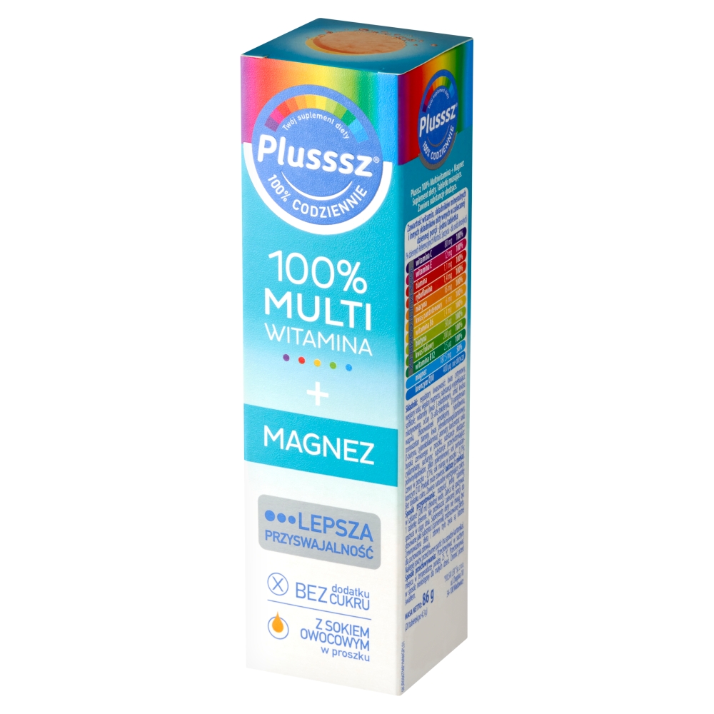 Plusssz 100% Multiwitamina + Magnez, Tabletki musujące