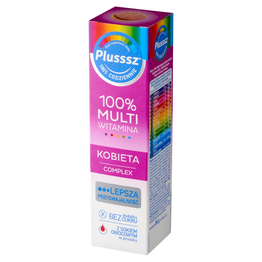 Plusssz 100% Multiwitamina Kobieta Complex, Tabletki musujące