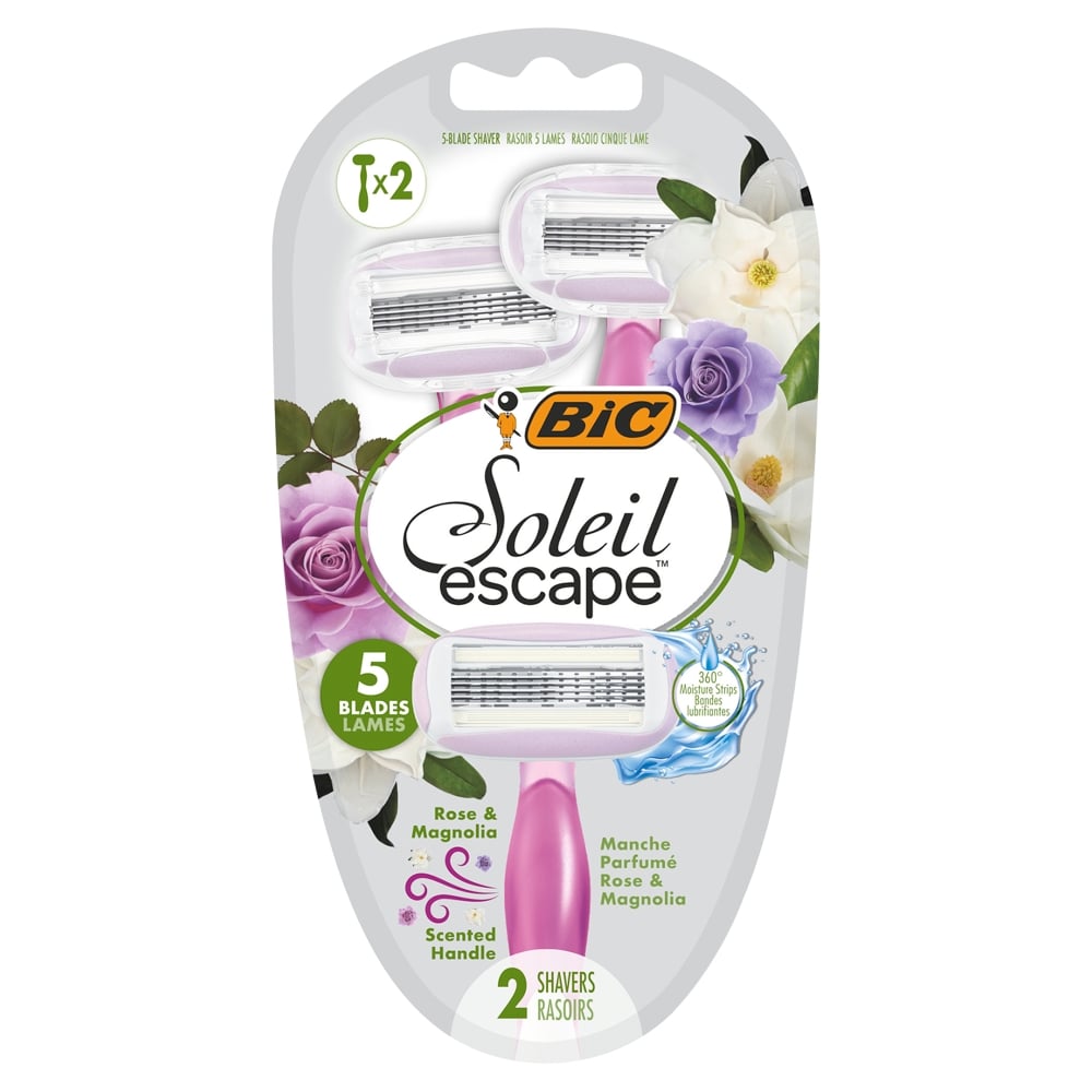 BiC Soleil Escape 5-ostrzowa maszynka do golenia Rose & Magnolia, 2 szt.