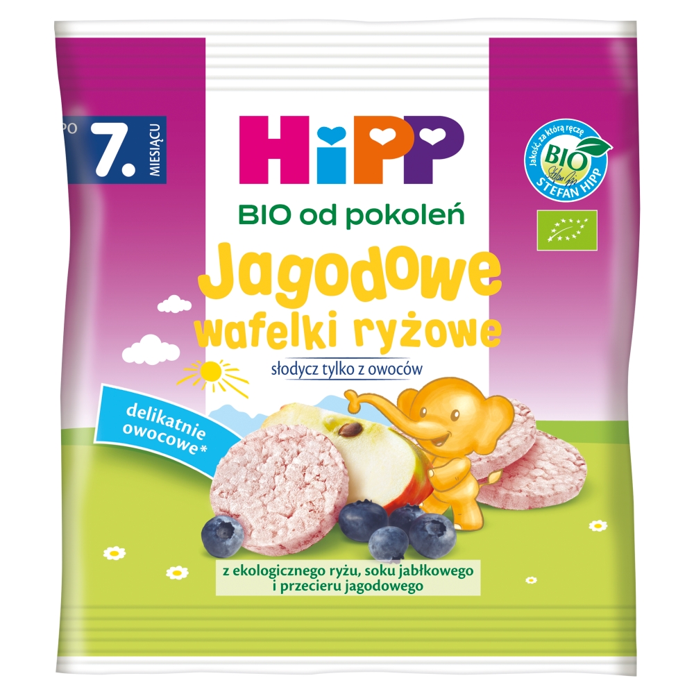 Hipp Wafelki Ryżowe Jagodowe Bio 30 g