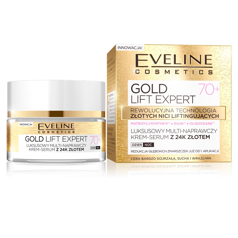 Eveline Gold Lift Expert Krem do twarzy 70+ na dzień i na noc 50 ml