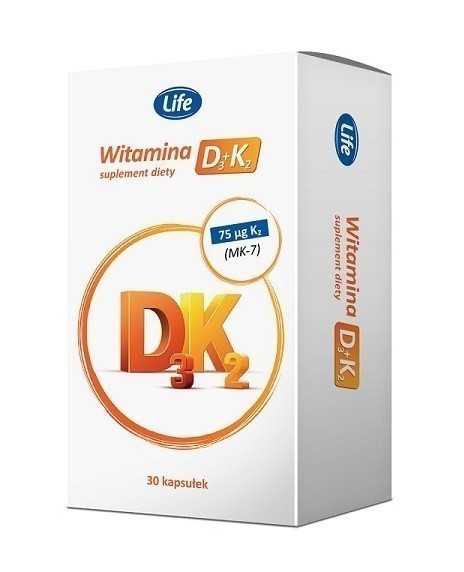 Life Witamina D3 + K2, Kapsułki