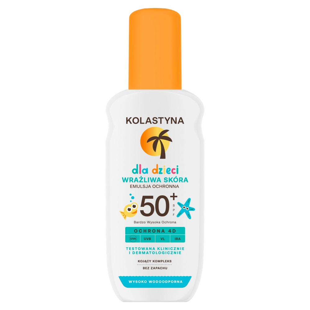 Kolastyna Sun Kids SPF50+ - Wrażliwa Skóra, Emulsja ochronna dla dzieci spray SPF 50+ 150 ml
