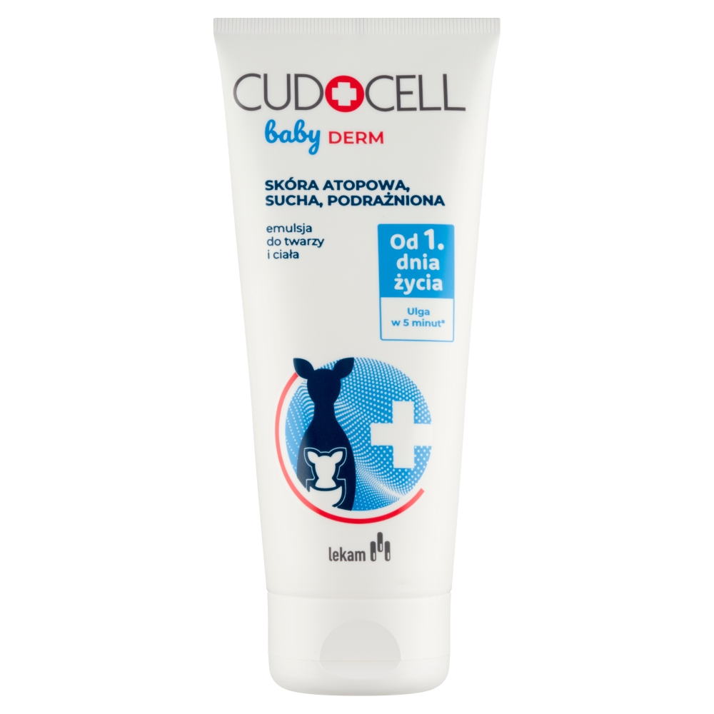 Cudocell Baby Derm Emulsja Do Twarzy i Ciała Skóra Atopowa, Sucha, Podrażniona 180 ml