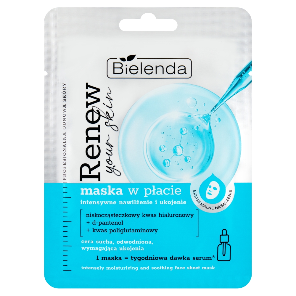 Bielenda Renew Your Skin Maschera in Tessuto Idratazione Intensa e Sollievo