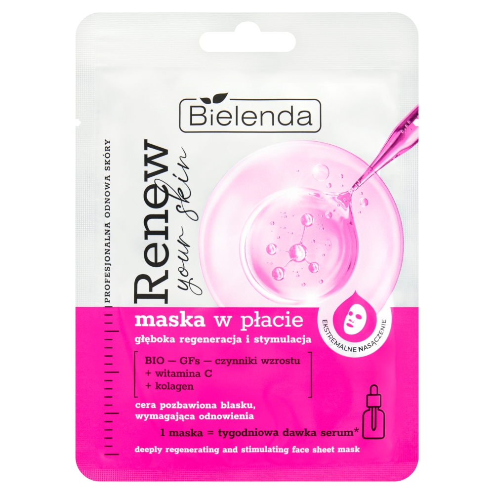 Bielenda Renew Your Skin Maschera in Tessuto Rigenerazione Profonda e Stimolazione