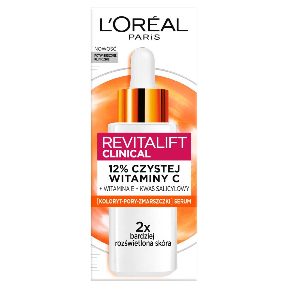 L'oréAl Paris Revitalift Siero Viso Clinico Con 12% Di Vitamina C Pura, Vitamina E E Acido Salicilico, 30 Ml
