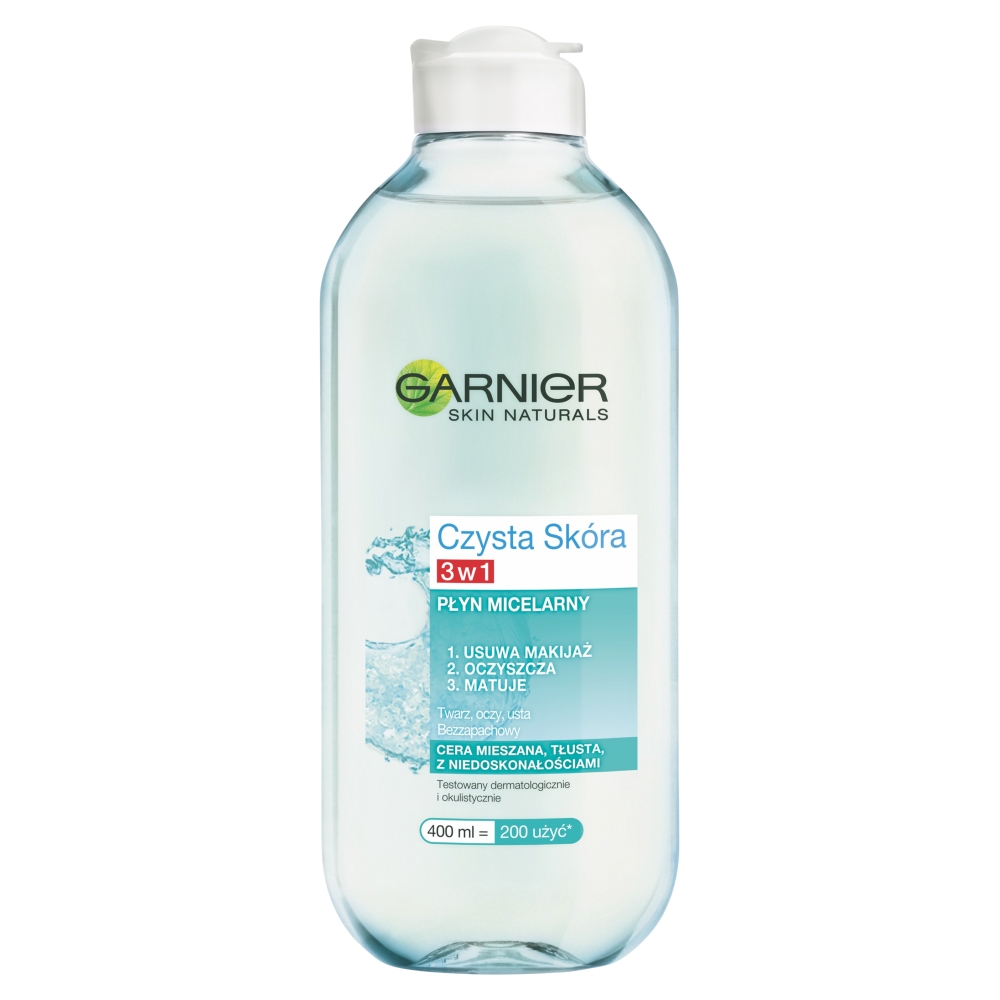 Garnier Skin Naturals Czysta Skóra Płyn micelarny do skóry tłustej 3w1  400 ml